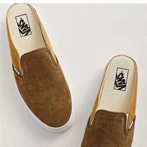 Vans Men's Tan and Brown Slip-On Mule
